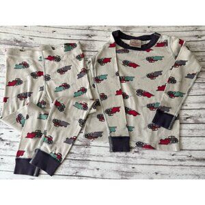 Hanna Andersson 100% Organic Cotton Long John Kids Snow Plow Winter Pajamas 4T